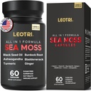 유기 아일랜드어 바다 Moss 캡슐: 바다 Moss 10500mg 까만씨 기름 6000mg Turmeric 3000mg Ashwagandha 3000mg Bladderwrack 3000mg Burdock 뿌리 3000mg Ginger 피부 Gut 건강 Superfood 60 캡슐을 위한