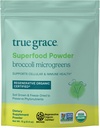 True Grace Broccoli Microgreens - 0.4 oz - 셀룰러 및 면역 건강을위한 일일 슈퍼 푸드 분말 - 글루텐 & Soy Free, Vegan, 재생 유기 인증 - 30 서빙