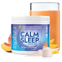 Zipfizz Nightly Calm & Sleep Supplement Powder, Peach Mango, 12.3 oz (30-60 서빙) | 어린이 및 성인을위한 자연 수면 보조 | 마그네슘, Melatonin, L-Theanine | Relaxation & Mood Enhancement