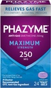Phazyme 최대 * 힘 반대로 가스 250 mg 성인, 빠른 젤을 위한 Simethicone 가스 기복은, 압력 & 불편, 24 조사를 빨리 에세 Bloating