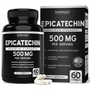 서빙 당 Epicatechin 추출물 500mg (60의 캡슐) Myostatin 억제물, Lean 근육을 위한 Myostatin 차단제, Nitric 산화물, Stamina & 내구시간 – 비 GMO, Vegan 보충교재 & 시험되는 제3자