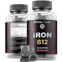 여성 & 남자를 위한 비타민 B12 Gummies, 성인을 위한 20mg 철 보충교재, 안혈증, 철 & 자연적인 블랙베리 풍미를 가진 비타민 B12 Gummies, 비 GMO, 30 일 공급
