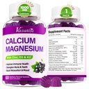비타민 D3와 K2를 가진 칼슘 마그네슘 아연 Gummies, Immune와 근육을 위한 높은 흡수 마그네슘 Glycinate 칼륨, Vegan Elderberry 풍미 60 Gummies