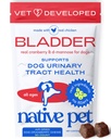 네이티브 애완 동물 개 UTI 치료 - Dogs Bladder Control & Kidney Support - Urinary Tract Infection 및 Urinary Incontinence 방지 - Real Cranberry Extract로 제작 - 30 Chews