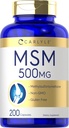 Carlyle MSM 보충교재 캡슐 | 500mg | 200 조사 | 비 GMO & 글루텐 자유로운 공식 | Methylsulfonylmethane