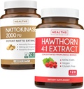 Nattokinase & Hawthorn (4 월 공급) Nattokinase Berry Harmony - Nattokinase 2000 FU 강력한 천연 발효 콩 (4 월 공급) & Hawthorn Berry 4 : 1 추출물 - Vegan 및 Non-GMO