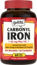 철 보충교재, 65 mg Carbonyl 철 플러스 비타민 C의 여성 & 남자를 위한 에너지 & 혈액 지원, 더 나은 흡수, Stomach에 Gentle, Nausea 없음, 변비 없음, Vegan, 비 GMO, 60 Ct