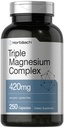 Horbäach Triple Magnesium Complex | 420 mg | 250 캡슐 | Non-GMO 및 글루텐 프리 포뮬러 | 마그네슘 산화물, 시트레이트 및 아스파이트 다이어트 보충교재