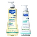 Mustela Stelatopia Eczema-Prone 피부 목욕 시간 선물 세트 - 가족 피부 관리 Essentials - 자연 Avocado & 해바라기 기름 - EWG Verified - 2 항목 세트 - Stelatopia Cleansing Oil and Stelatopia+ Cream
