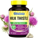 밀크 이틀, 농축 씨앗 추출물, 80 % Silymarin, Liver 지원 Cleanse Detox, 지방 간결 보충제, 비 GMO, 글루텐 없음 & 콩, 90 Veggie Cap, 3 개월 공급