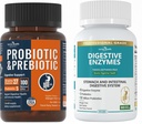 총 구트 건강 부스트 번들 : 소화 효소 + 100 Billion Probiotics for Men & Women – Bloating, 소화 완화 및 면역 지원