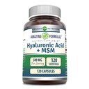 놀라운 수식 히알루 론산 및 MSM 보충 | 500 Mg | 120 캡슐 | Non-GMO | 글루텐 프리 | 미국에서 제작