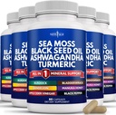NEW AGE Sea Moss Black Seed Oil Ashwagandha Turmeric Bladderwrack Burdock - Manuka, 꿀 다 델리온, ACV Black Pepper Gluten 무료
