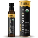 RAWYA Black Seed Oil - Unfiltered - Full Spectrum - 8.4 fl oz -Organic Cold-Pressed, Nigella Sativa - USDA Organic - 천연 보충 - 검정 Cumin Seed Oil - 강한 맛 및 높은 농도 - 유리 병