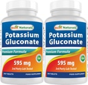 최고의 자연 칼륨 Gluconate 595 mg 250 정제 (250 개)