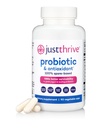 Just Thrive Probiotic & Antioxidant Supplement - 100 % Spore 기반 소화 및 면역 지원 - 글루텐 무료, 90 캡