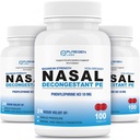Puregen Labs Nasal Decongestant PE 3 Pack - 300 Tablets Total | Phenylephrine HCl 10 mg | 최대 강도 | 비 Drowsy Nasal & Sinus Congestion Relief가 감기 또는 알레르기로 인해