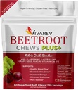 Beetroot Nitric 산화물 보충교재 - L 아르기닌, L Citrulline, 포도씨 추출물, Niacin, 비타민 C & B12를 가진 1000mg 베레 분말 - 60의 팩