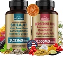 한 활력 번들에서 모두 - Shilajit 순수한 Himalayan 유기 & Berberine HCl Complex - 바다 Moss, Ashwagandha, Resveratrol, 알파 Lipoic 산, Quercetin - 비 GMO, 글루텐없는, 채식 보충교재