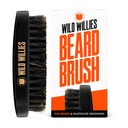 Wild Willies Natural Boar Bristle Brush for Hair & Beard - 다용도 Boar Bristle Hair Brush for Grooming Slick Back Hair, Beard 및 Mustache - 여행 크기 Beard & Hair Brush for Men