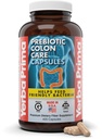 Yerba Prima Prebiotic Colon Care Capsules, 400 Caps - 파이버 플러스 FOS Pre-biotics의 다섯 가지 형태 - 규정 식 건강 보충 - 일반 및 소화 지원을위한 건강한 수용성 섬유