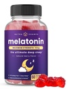 성인, 여분 힘 잠 원조 비타민, 5mg 또는 10mg 복용량을 위한 NutraChamps Melatonin Gummies, Vegan 자연적인 딸기 풍미 보충교재, 건강한 수면 주기, 60 Gummies