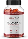 HealFast Rejuvenate Vitamin and Mineral Gummy Supplement - Collagen Gummies + Vitamins, Biotin 및 아연 - 노화 방지 아름다움 및 피부 보충 임상 시험 및 의사 공식화 - 60 개