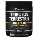 Zolotus 13in1 Tribulus Terrestris 캡슐 Maca, Horny Goat Weed, Panax Ginseng, Saw Palmetto, Tongkat Ali, Shilajit & More - 에너지, 남성 및 여성을위한 체력 보충 - 120 조사
