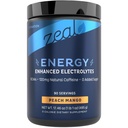 Zeal Naturals Pre-Workout Electrolyte + 에너지 분말 음료 혼합 (90 인분 | 복숭아 망고)