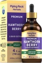 Piping Rock Hawthorn Berry Extract Liquid | 4 fl oz | 허브 트렁크 | 프리미엄 채식 보충교재 | 비 GMO, 글루텐 무료