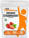 BulkSupplements.com 유기 딸기 분말 - 유기 딸기에서 과일 분말 - 설탕 추가 및 글루텐 없음, 서빙 당 3g, 500g (1.1 파운드) (1 팩)
