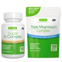 Super B-Complex 180 Tablets + Triple Magnesium Complex 180 Tablets Vegan Bundle, Methylated Sustained Release B Complex + High Absorption Chelated Magnesium Glycinate, Taurate & Citrate, Igennus의