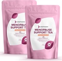 VoomVaya는 Menopause 지원 차 2 팩 뭉치에 10%를 저장합니다 - 여성 w/Red Clover & 검정 Cohosh를 위한 자연적인 Menopause 기복 - 밤 땀 & 뜨거운 섬광 기복 - 복숭아 풍미 - 90 Teabags