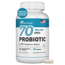 Nature 's Base Probiotics 70 억 CFU - Lactobacillus Plantarum & Lactobacillus Acidophilus Probiotic - 여성 및 남성 소화 건강을위한 Prebiotics - 30 캡슐