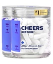 Cheers Restore | DHM + L-Cysteine와의 보충 | 음주 및 지원 후 더 나은 느낌 | 24 복용량 | Dihydromyricetin, Cysteine, 밀크 이틀, Prickly Pear, B-Vitamin, Ginger