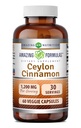 Amazing Formulas Ceylon Cinnamon 1200 Mg 보충 | 채식 캡슐 | Non-GMO | 글루텐 프리 | 미국에서 제작 (1 팩 | 60 개)