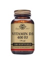 Solgar Vitamin D3 (Cholecalciferol) 10 MCG (400 IU), 100 Softgels - Bones & Teeth - Immune System Support - Non-GMO, Gluten Free, Dairy Free - 100 서빙