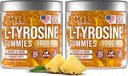 2 팩 - JOYLI L-Tyrosine Gummies 1000MG - 설탕 자유로운 채식주의자 초점 보충교재 & 아이 & 성인을 위한 계류 지원 - 기억, 에너지 & 웰빙을 위한 500mg – 팩 당 60 PC