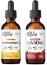 야생 & 유기 Ashwagandha Tincture 4 fl oz & Ginseng Tincture 4 fl oz