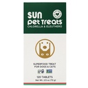 Sun Chlorella Sun Pet Treats Green Superfood Cat & Dog Supplement - Chlorophyll Eleuthero & Lecithin, 광물, 산화 방지제 및 비타민 - 면역 방어, 피부 및 Gut Health - 120 비트