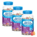 Digestive Advantage 3-in-1 천연 과일 맛 Probiotic Gummies for Women & Men Occasional Bloating, Minor Abdominal Discomfort & Gut Health, 60 카운트 Gummies (3 팩)