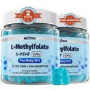 L-MethylFolate 15mg & 메틸 B12 Gummies, 메틸을 꿴 B1, B2, B6 Multivitamins - 활동적인 5-MTHF & 높은 흡수 - 지원 MTHFR 유전자, Cognition, Homocysteine 수준, Folate 대사, 채식주의자, 120 Cts