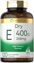 Carlyle 건조 비타민 E | 400 IU (268mg) | 120 캡슐 | 고 효능 공식 | 비 GMO 및 글루텐 무료