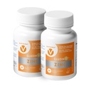 아연 MG25+VC 이중 팩 | 매일 아연 글루코 네이트 + 비타민 C | 25mg + 270mg | 깨끗한 공식, 채식주의자 친절, (2 병, 120 채식 캡슐)