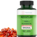 Nova Lucia 유기 Flaxseed 기름 캡슐 1000mg – 오메가 3 6 9 머리, 피부 & 못을 위한 softgels – 비 GMO, 글루텐 자유로운, Hexane 자유로운, 삼키기에 쉬운 – 100 액체 Softgels