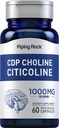 Piping Rock CDP Choline Citicoline 1000mg | 60 빠른 릴리스 캡슐 | 남성과 여성용| Non-GMO, 글루텐 무료 다이어트 보충