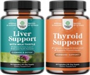 Liver Cleanse Detox & Repair의 번들 - Silymarin Milk Thistle Dandelion Root, Beetroot & Artichoke Extract & Thyroid Support - L Tyrosine, Bladderwrack, Selenium & Ashwagandha for 호르몬 균형