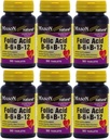 Mason 비타민 Folic 산 B-6 & B12 심장 건강 공식 90 병 팩 당 6 총 540 정제