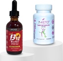 Bricker Labs B-12 폭발 액체 비타민 B-12 + 7 Keto DHEA 대사 50 mg - 활동적인 생활: 에너지와 무게 관리 보충교재 뭉치
