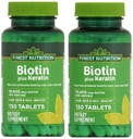 가장 정밀한 영양 Biotin Plus Keratin - 10,000 mcg - 300 카운트 - 2 팩